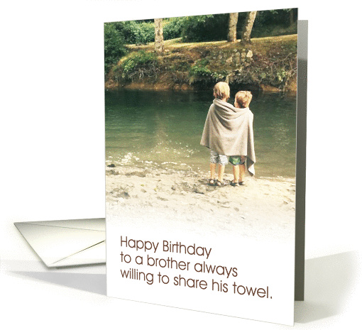 Birthday for Brother Towel Boys card (1393002)