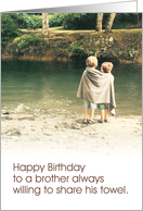 Birthday for Brother Towel Boys card