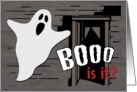 Ghost Boo Is It Halloween Party Invitation Card