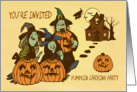 Witch Pumpkin Carving Party Invitation Card