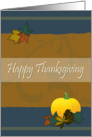 Pumpkin with Fall Leaves and Swirls for Thanksgiving card