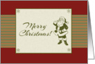 Retro Santa with Snowflakes for Christmas card