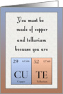 Periodic Table Joke for Tellurium and Copper card