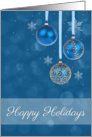 Blue Ornament Happy Holidays card