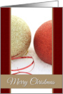 Red and Gold Ornament Merry Christmas card