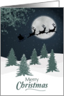 Santa’s Sleigh on a Snowy Night Christmas card
