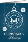 Manger Scene in Ornament for Christmas Blessings card