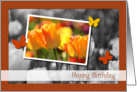 Orange Flower Picture in Picture Birthday Card