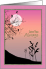 Pink Border with Sunset and Moon Birthday Card
