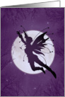 Silhouette Fairy Flying in Front of the Moon Birthday card