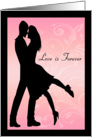 Silhouette Couple Embracing for this Love is Forever Card