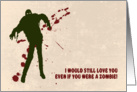 Funny Zombie with Blood Splatter Valentines Day Card