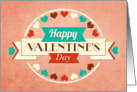 Retro Style Valentines Day Card with Hearts card