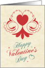 Red Ornamental Heart Valentines Day Card