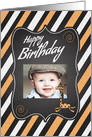 Chalkboard Personalized Photo Giraffe card