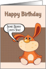 Orange Cartoon Baby Bunny with Freckles and Pun Saying card