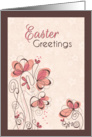 Pink Painted Floral Design with Flower Background Easter Greeting card