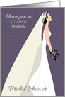 Personalized Bridal Shower Invitation with Bride and Veil card