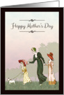 Mother with Daughters Illustration Happy Mothers Day card