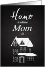 Chalkboard Home is Where Mom is with House Drawing card
