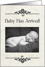 Retro Gay Couple Baby Announcement Customize with Photo card