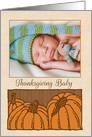 Custom Thanksgiving Baby Announcement with Pumpkins card