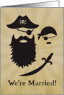 Pirate Themed Wedding Announcement with Pirates and Sword card