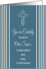 Boy Confirmation and Holy Communion Invitation with Stripes card