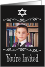Retro Custom Photo Invitation for Jewish Confirmation Ceremony card