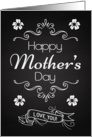 For Mother on Mother’s Day Retro Chalkboard with Flowers and Swirls card