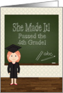 4th Grade Graduation Party Invitation for Girl with Chalkboard card