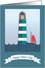 Nautical Fathers Day with Lighthouse and Sailboat card