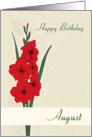 Gladiolus August Birth Flower for Birthday card