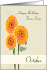 Orange Marigolds Birth Flower for Foster Sister Birthday card