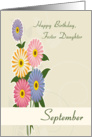 Foster Daughter September Birth Flower with Asters for Birthday card