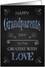 Retro Chalkboard for Grandparents Day with Swirls card