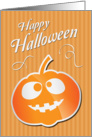 Pumpkin with Funny Face and Swirls for Halloween card