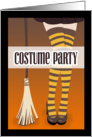 Witchs Legs with Broom Costume Party Invitation card