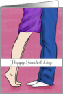 Legs of a Couple Embracing for Sweetest Day card