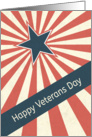 Retro Star with Sunburst for Veterans Day card