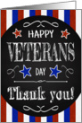 Retro Chalkboard Veterans Day with Stars and Stripes card