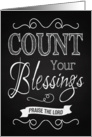 Count your Blessings Chalkboard Christian Thanksgiving card