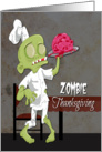 Zombie Chef with Prepared Brain for Thanksgiving card