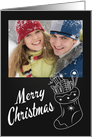 Custom Retro Chalkboard with Stocking and Image from Christmas card