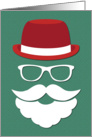 Silhouette Santa Beard, Eyeglasses and Hat for Christmas card