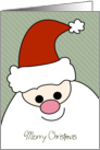 Santas Face with Striped Background for Christmas card