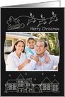 Custom Retro Chalkboard Photo Card with Christmas Town card