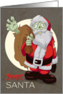 Zombie Santa Brings Presents for Christmas card