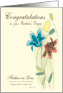 Congratulations for Bachelors Degree for Father in Law with Flowers card