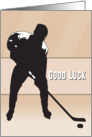 Ice Hockey Player Silhouette for Good Luck card